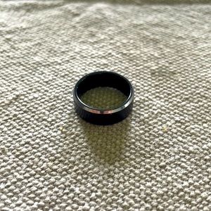 Mens 9.5 Tungsten Carbine Black Ring